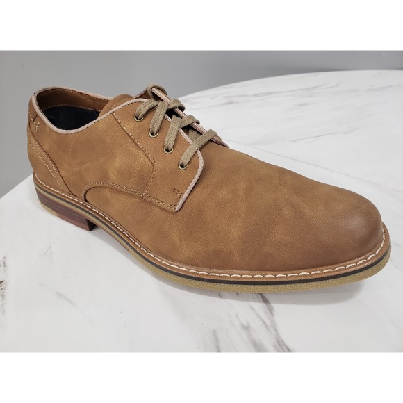 VERY CLEAN - Dockers Men\'s Bronson Tan‎ US 10.5 Oxford Casual Dress Shoes